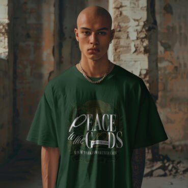 Peace to the gods, Peace to the earths Forest Green tee